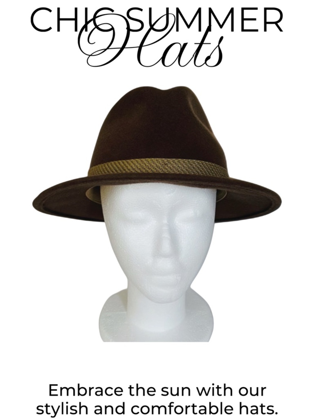 Chic Summer Hats Brown Fedora with Braided Band